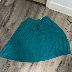 VTG Blue Asymmetrical A-Line Midi Skirt for Casual Wear